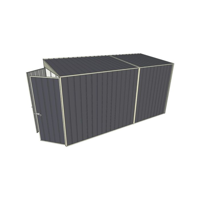 Build-a-Shed 1.5 x 3.7 x 2m Double Hinged Door Skillion Shed - Grey