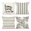 Catzon 4 Pcs Modern Throw Pillow Covers Geometric Flower Pattern for Couch