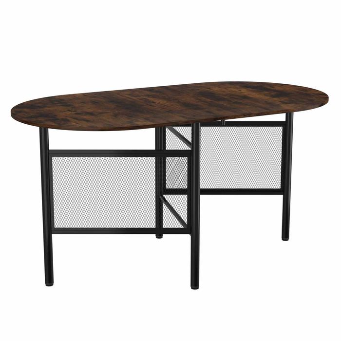 Costway 3in1 Extendable Dining Table Drop Leaf Kitchen Counter Cafe Brown