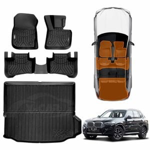 3D Floor Mats Boot Liner for BMW X3 M G01 F97 2017-2024 Heavy Duty Car Mats Cargo Carpet Cover