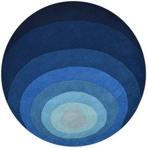 Handtufted Wool Rug-florian 6446-imperial Blue-160x160cm