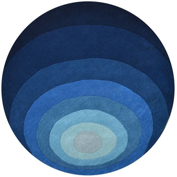 Handtufted Wool Rug-florian 6446-imperial Blue-160x160cm