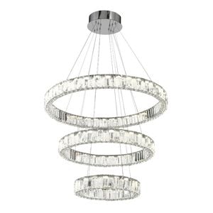Telbix Rias Modern Pendant Hanging Lamp Light Crystal Stainless Steel Chrome Gloss