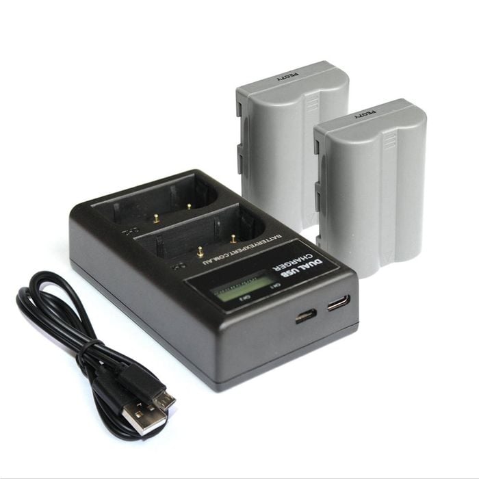 2x Battery USB Dual Charger for Nikon D90 EN-EL3e D700 D80 D200