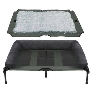 BingoPaw XXL Elevated Dog Bed Cooling Raised Pet Cot Hammock with Bolster 130x90x28cm