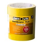 Flexovit Timber Sandpaper Roll 115mm x 5m - 120 Grit