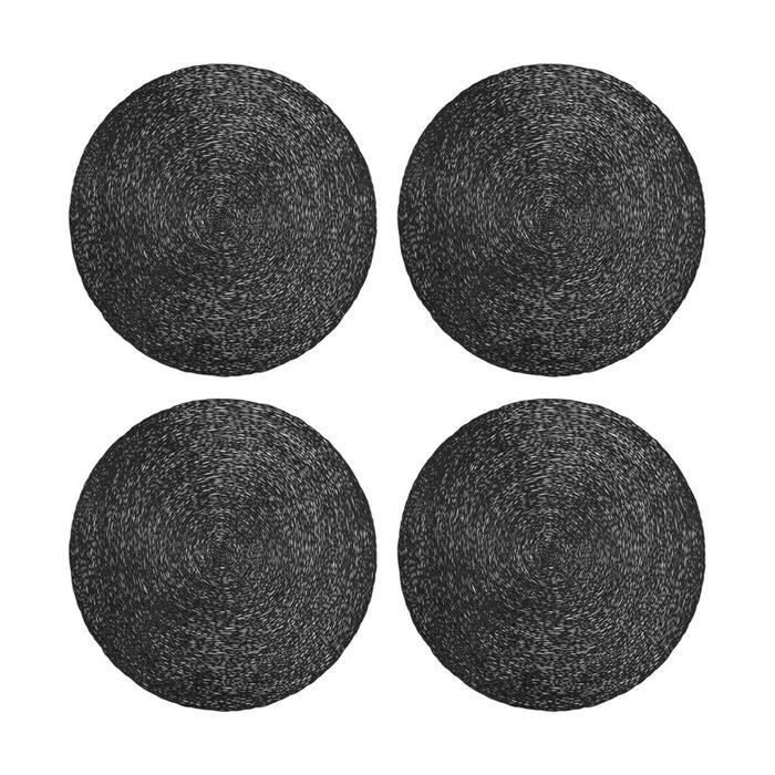 4PK Maxwell & Williams 38 cm Table Accents Lace Metallic Round Placemat - Black
