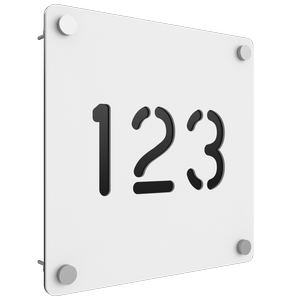 ProtectorAl 280 x 280mm White Satin ACM Cut Through Custom House Sign