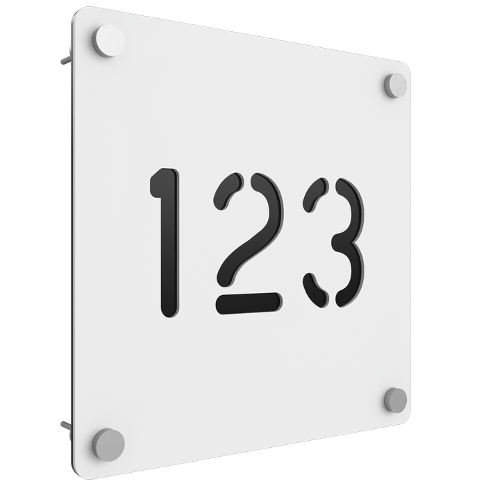 ProtectorAl 280 x 280mm White Satin ACM Cut Through Custom House Sign