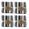 4x3pc Cdsi Eleanor Tea Towel Striped Recycled Cotton Set Grey 50x70cm