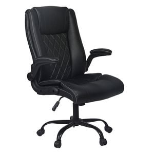 Levede Executive Office Chair Flip-up Armrests Pu Leather Black