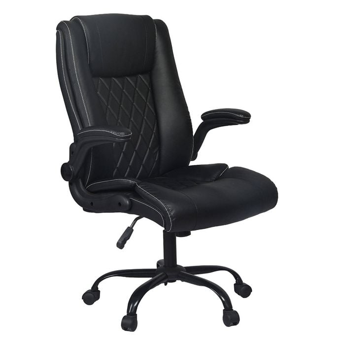 Levede Executive Office Chair Flip-up Armrests Pu Leather Black