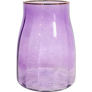 LVD Glass Vase Taper Large Grape Home Decor 12x21cm - Purple