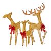 Christabelle 3 Reindeer Family Christmas Light Up Display 1.25m Gold Mesh Animated Outdoor Indoor Xmas Yard Lawn Statue