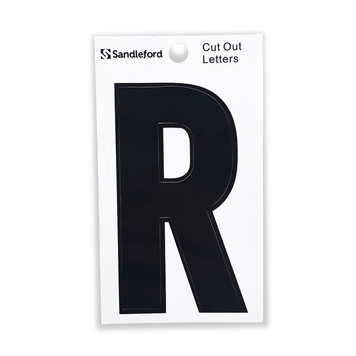 Sandleford 85mm Black Cut Out Self Adhesive House Letter R