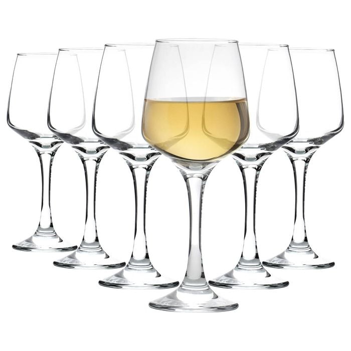 LAV 6 Piece Lal White Wine Glasses Set - Contemporary Stemware Goblets - Fine Rim - 330ml