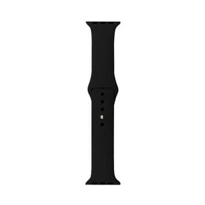 Silicone Sports Watch Band Strap - For Apple iWatch 38mm 40mm 41mm [42mm Series 10] (Black)