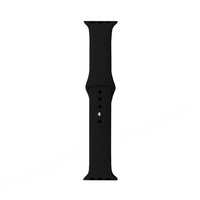 Silicone Sports Watch Band Strap - For Apple iWatch 38mm 40mm 41mm [42mm Series 10] (Black)