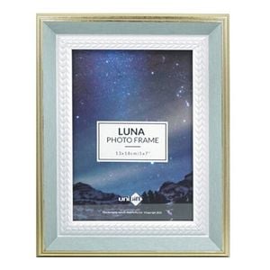 Unigift Luna Gold Trim Border Glass Picture Photo Frame 13x18cm Green