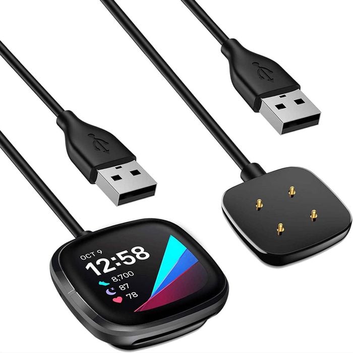Replacement USB Charger Charging Cable Dock Cradle For Fitbit Versa 4/Versa 3/Sense Smartwatch