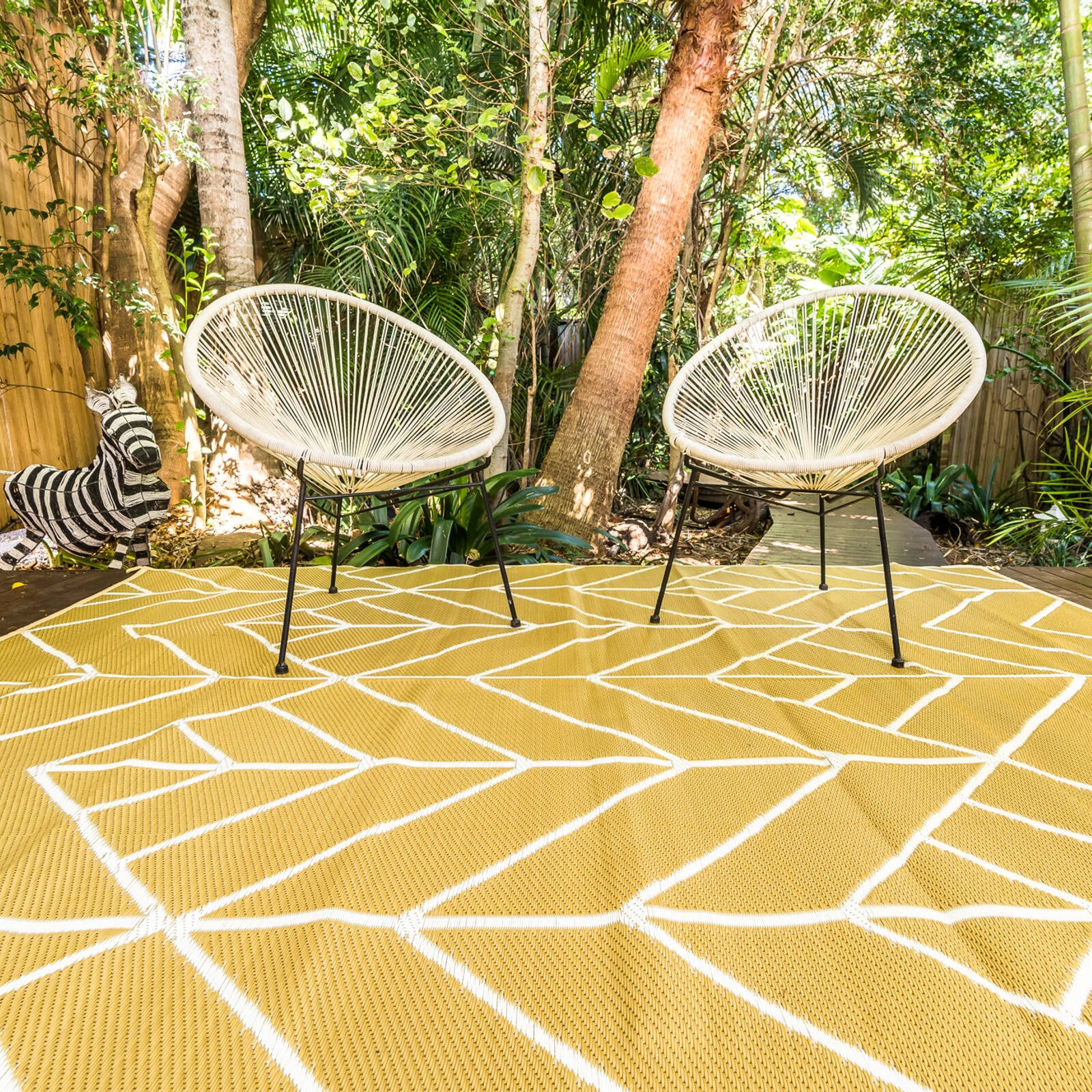 Outdoor Rug - Glamorous Metallic and Cream
