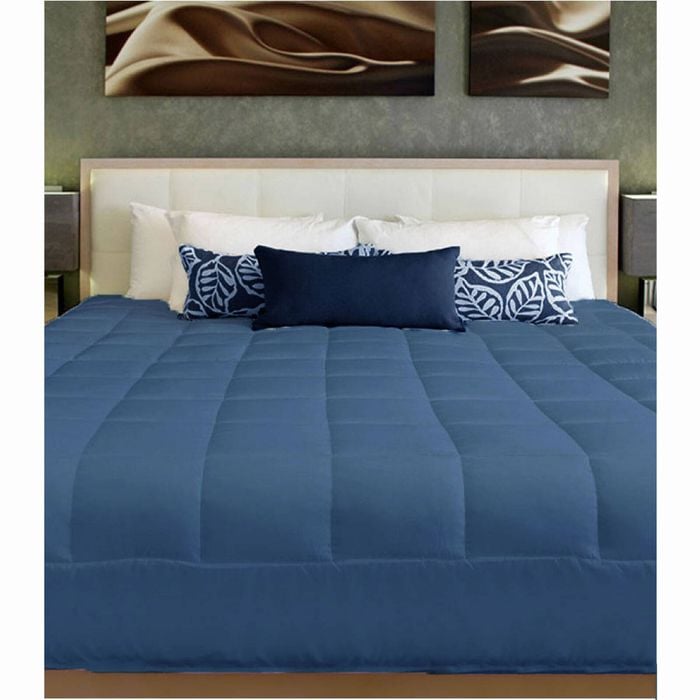 Bloomington 2 in 1 Cushion Quilt Pad Navy Single