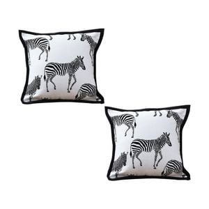 SOGA 2X 45cm Black & White Light Luxury Zebra Square Cushions