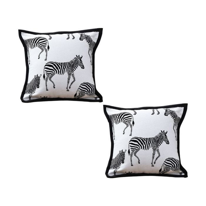 SOGA 2X 45cm Black & White Light Luxury Zebra Square Cushions