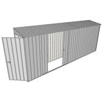 Build-a-Shed 0.8 x 5.2 x 2m Single Hinged Door Skillion Shed with Double Sliding Side Door - Zinc