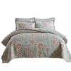 Catzon 3 Pieces Queen Size Quilt Bedding Set Floral Reversible Bedspread