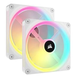 Corsair Qx Rgb Series, Icue Link Qx140 Rgb White, 140mm Magnetic Dome Bearing. Pwm Rgb Dual Fan, Starter Kit