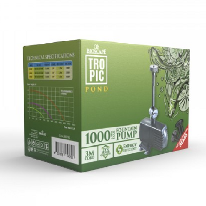 Bioscape Pond Fountain Pump 2f 1000lph (bis200)