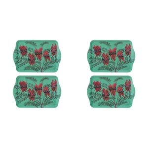 2x 2pc Ashdene Native Flora Sturt's Desert Pea Serving Platter Scatter Tray
