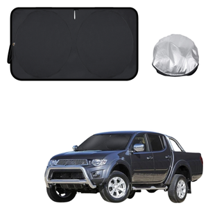 Front Windscreen Sun Shade for Mitsubishi Triton Single Cab 2006 - 2012 (ML MN) - Standard 150 x 85 cm - Black