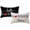 Catzon 2 Pcs Summer Lumbar Pillow Covers Linen Pillowcase for Home Decor-Set 9