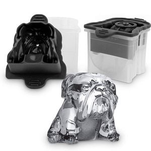 Catzon 2 Pcs Bulldog Ice Cube Mold Slow-Melting for Whiskey Fun Drinks