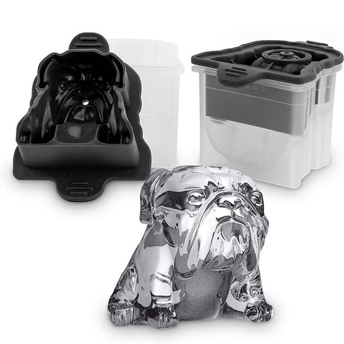 Catzon 2 Pcs Bulldog Ice Cube Mold Slow-Melting for Whiskey Fun Drinks