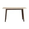 Milo 120cm Console Table Sintered Stone Travertine Top Walnut
