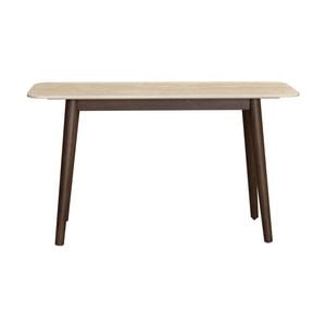 Milo 120cm Console Table Sintered Stone Travertine Top Walnut