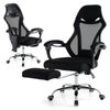 Costway Office Chair Mesh Seat High Back w/Height-Adjustable Footrest Black
