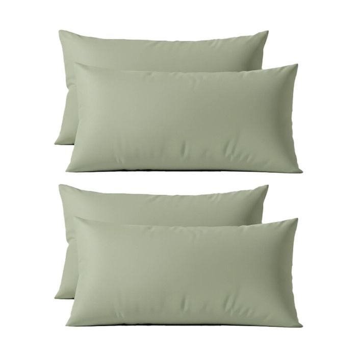 2x 2pc Renee Taylor 400tc Egyptian Cotton King Pillowcase Pair Green 50x90cm