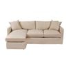 Caledonia 3 Seater Sofa with Reversible Chaise & French Beige Slip Cover