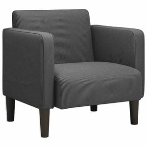 vidaXL Sofa Chair with Armrests Dark Grey 54 cm Corduroy Fabric single sofa