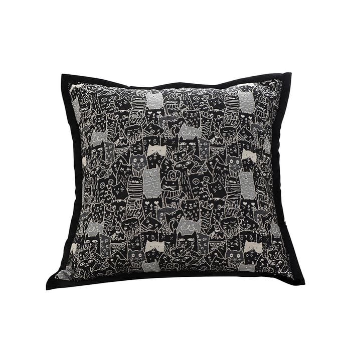 SOGA 45cm Black Cat Paradise Throw Pillow
