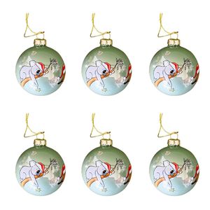 6PK Urban Renee Treml Traditional Hanging Decoration 7cm Sage/Red