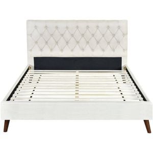 Andy King Single Bed Frame - Cream