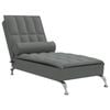 vidaXL Massage Chaise Lounge with Bolster Single Sofa Chair Dark Grey Fabric