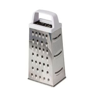 Cuisena 4-Sided Stainless Steel Box Grater w/ White Handle - Silver
