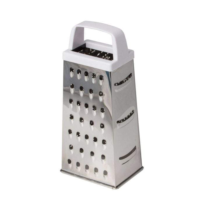 Cuisena 4-Sided Stainless Steel Box Grater w/ White Handle - Silver