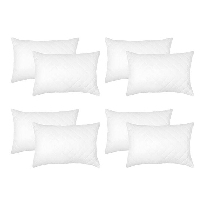 8pc Ardor Boudoir Quilted Microfibre Soft Pillow Protector White 50x75cm